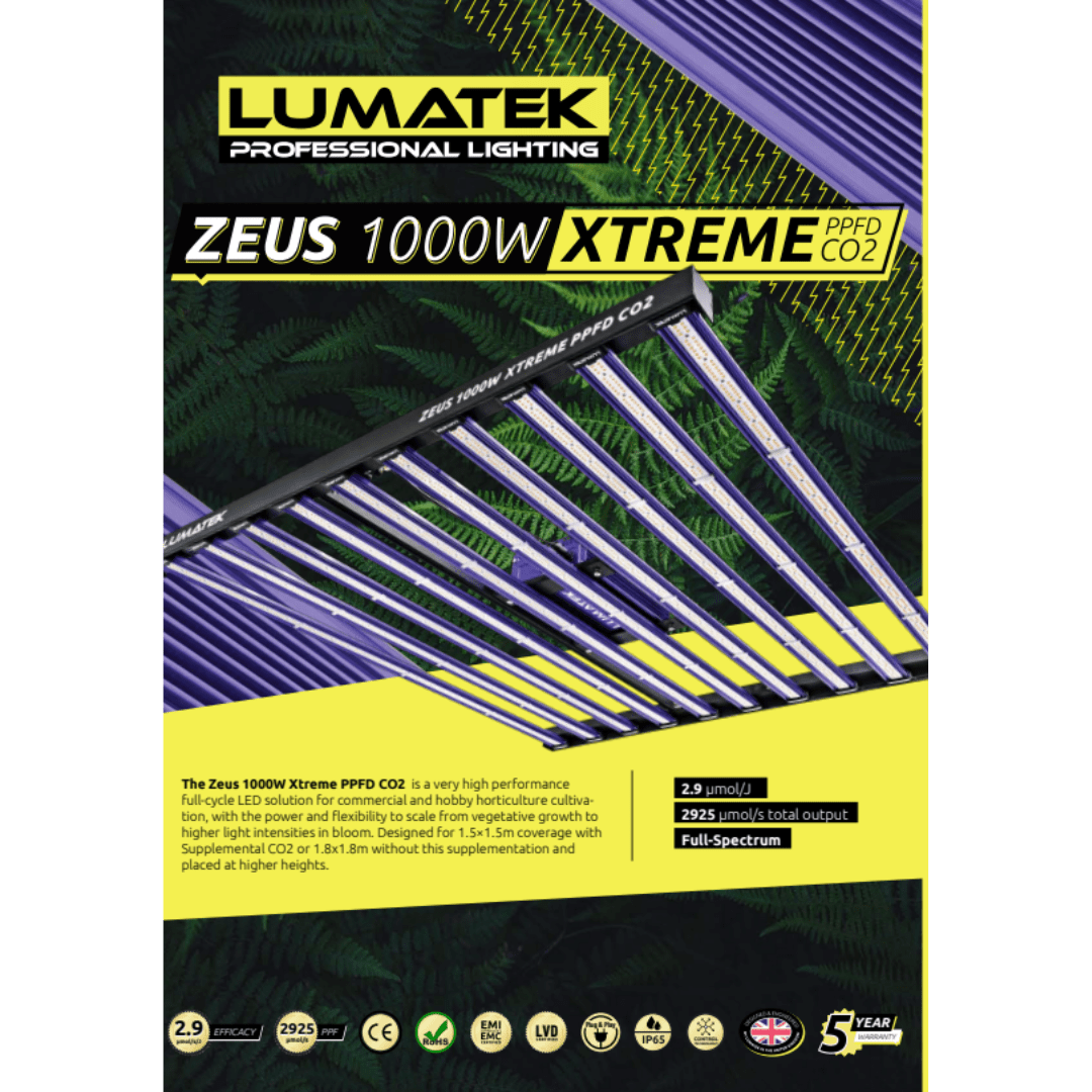 LUMATEK ZEUS LED 1000W XTREME PPFD CO2 2.9